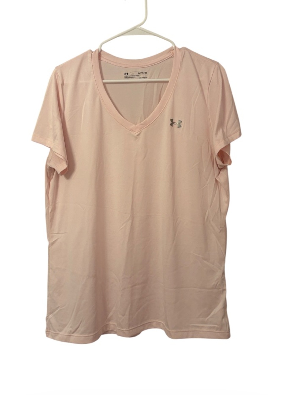 Under Armour Pale Pink Tech V Neck Athletic T-Shirt